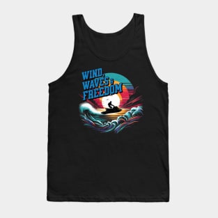 Wind, Waves and Freedom Jetski Design Tank Top